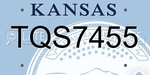 TQS7455 Kansas License Plate