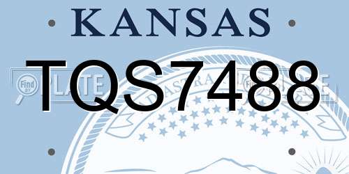 TQS7488 Kansas License Plate