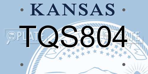 TQS804 Kansas License Plate