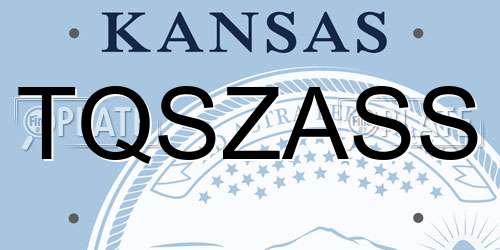 TQSZASS Kansas License Plate