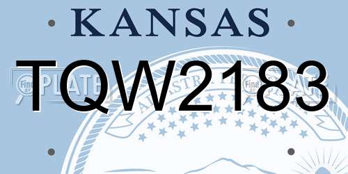 TQW2183 Kansas License Plate