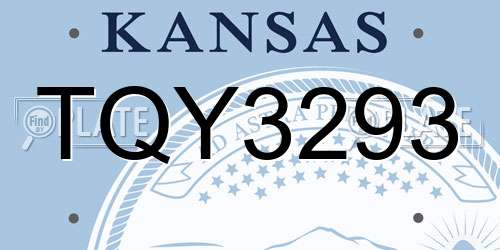 TQY3293 Kansas License Plate