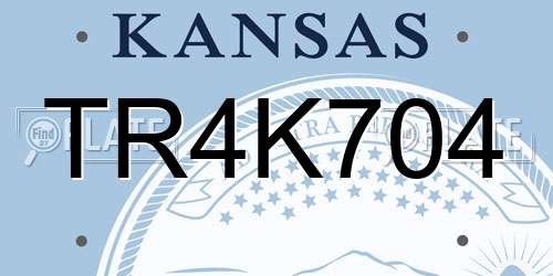TR4K704 Kansas License Plate