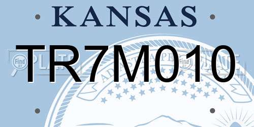 TR7M010 Kansas License Plate