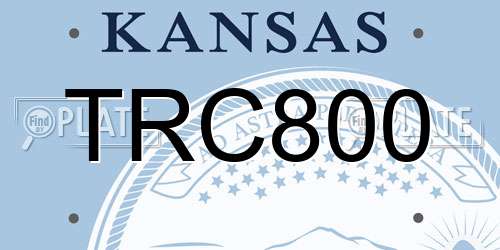 TRC800 Kansas License Plate