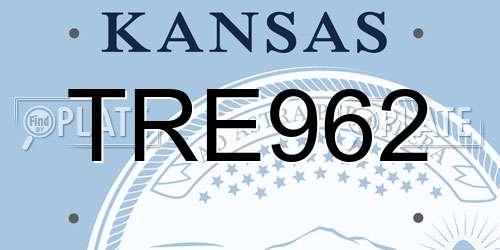 TRE962 Kansas License Plate