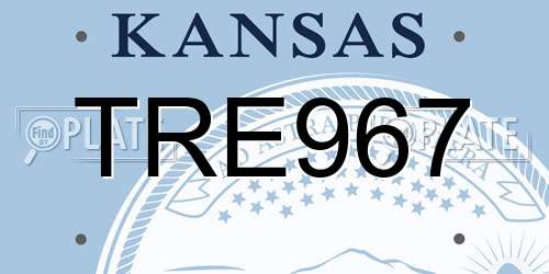 TRE967 Kansas License Plate