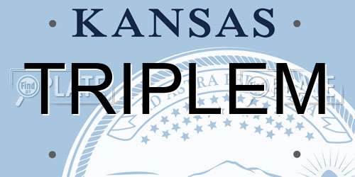 TRIPLEM Kansas License Plate