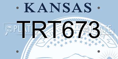 TRT673 Kansas License Plate