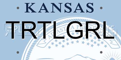 TRTLGRL Kansas License Plate