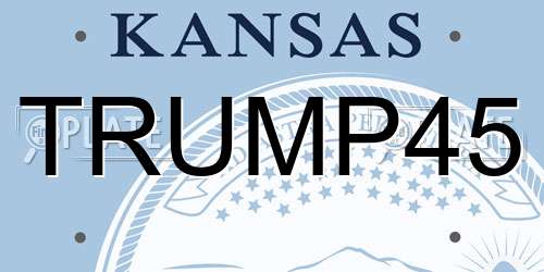 TRUMP45 Kansas License Plate