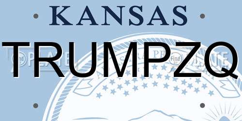 TRUMPZQ Kansas License Plate
