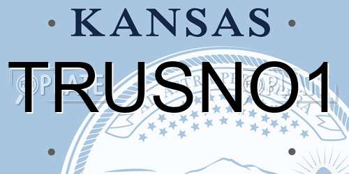 TRUSNO1 Kansas License Plate
