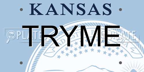 TRYME Kansas License Plate
