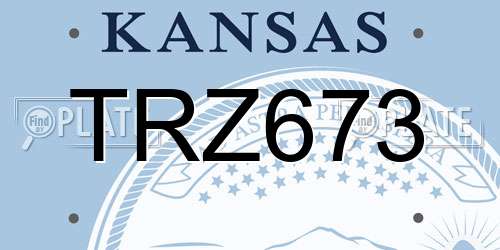 TRZ673 Kansas License Plate