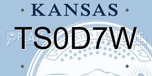 TS0D7W Kansas License Plate