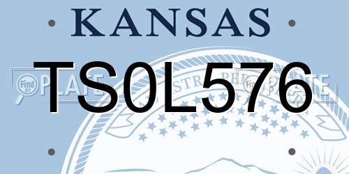 TS0L576 Kansas License Plate