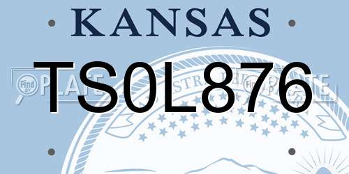 TS0L876 Kansas License Plate