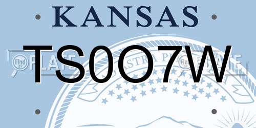 TS0O7W Kansas License Plate