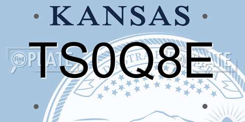 TS0Q8E Kansas License Plate