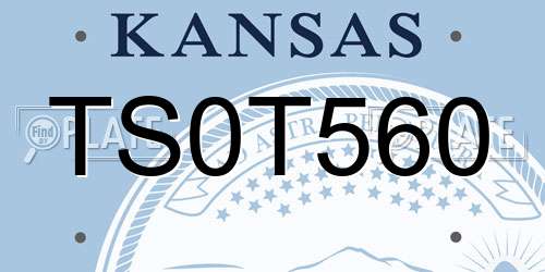TS0T560 Kansas License Plate