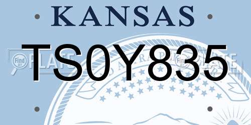 TS0Y835 Kansas License Plate