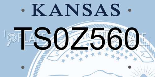 TS0Z560 Kansas License Plate