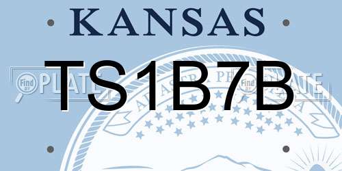 TS1B7B Kansas License Plate