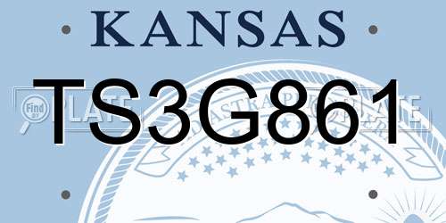 TS3G861 Kansas License Plate
