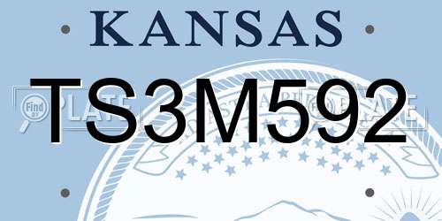 TS3M592 Kansas License Plate