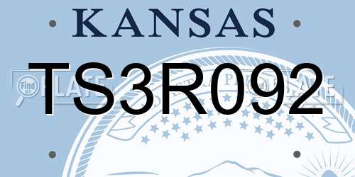 TS3R092 Kansas License Plate