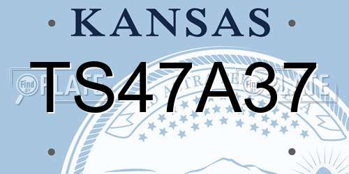 TS47A37 Kansas License Plate