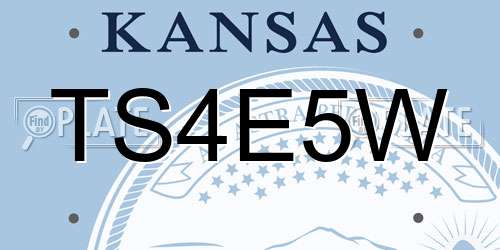 TS4E5W Kansas License Plate
