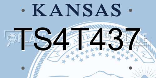 TS4T437 Kansas License Plate