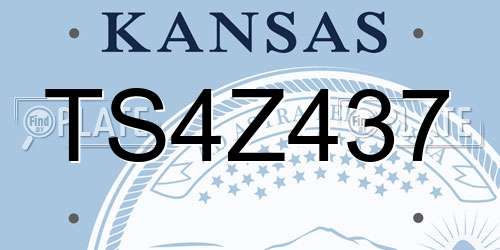 TS4Z437 Kansas License Plate