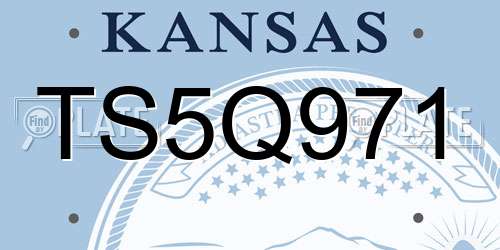 TS5Q971 Kansas License Plate