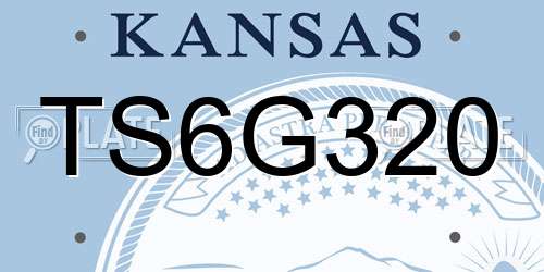 TS6G320 Kansas License Plate