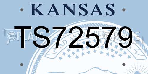 TS72579 Kansas License Plate