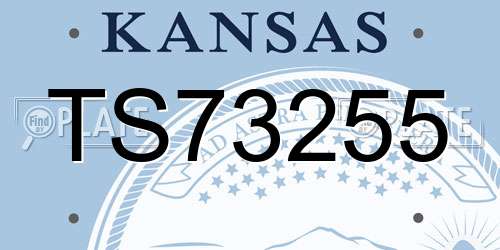 TS73255 Kansas License Plate