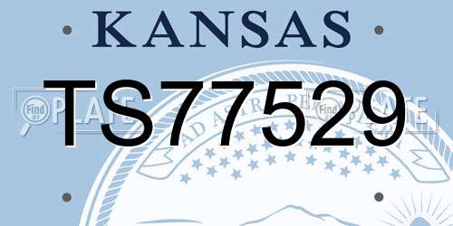 TS77529 Kansas License Plate