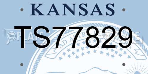 TS77829 Kansas License Plate