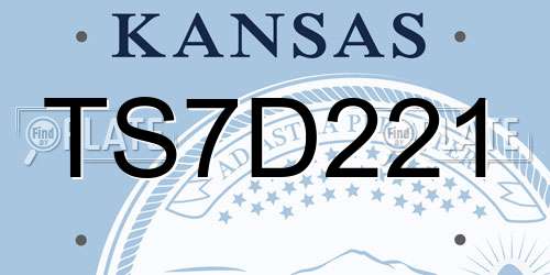 TS7D221 Kansas License Plate