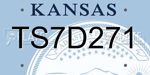 TS7D271 Kansas License Plate