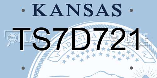 TS7D721 Kansas License Plate