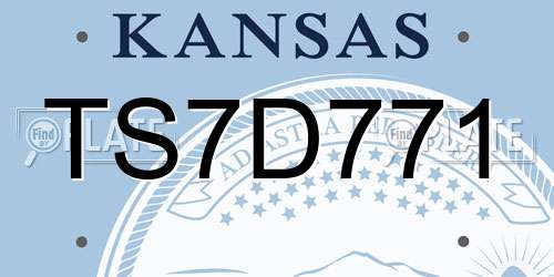 TS7D771 Kansas License Plate