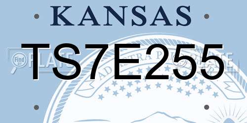 TS7E255 Kansas License Plate