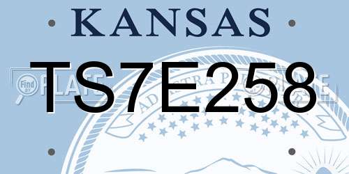 TS7E258 Kansas License Plate