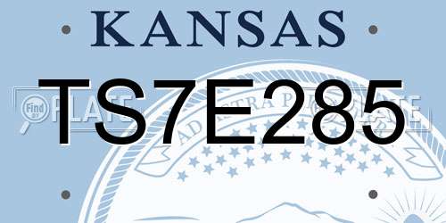TS7E285 Kansas License Plate