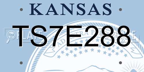TS7E288 Kansas License Plate
