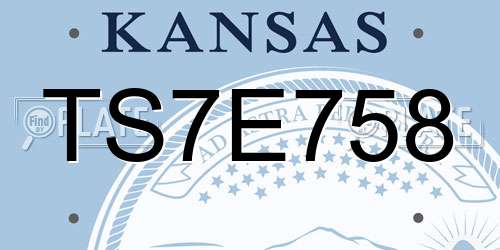 TS7E758 Kansas License Plate
